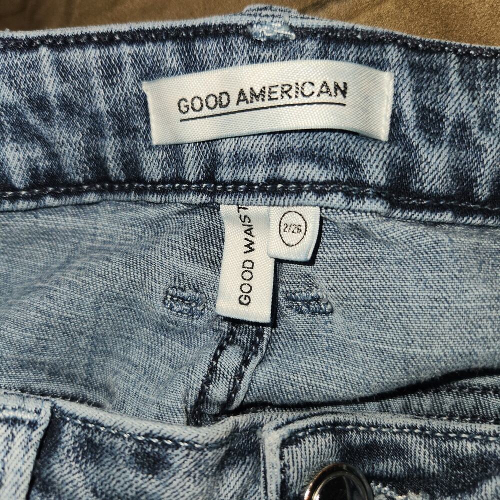 Good American Good Waist Two-Toned High Rise Skinny Jeans, Size 2/26 - Picture 8 of 10